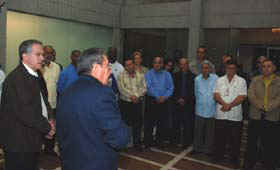 Encuentro de Raul Castro con diplomaticos y colaboradores cubanos en Venezuela